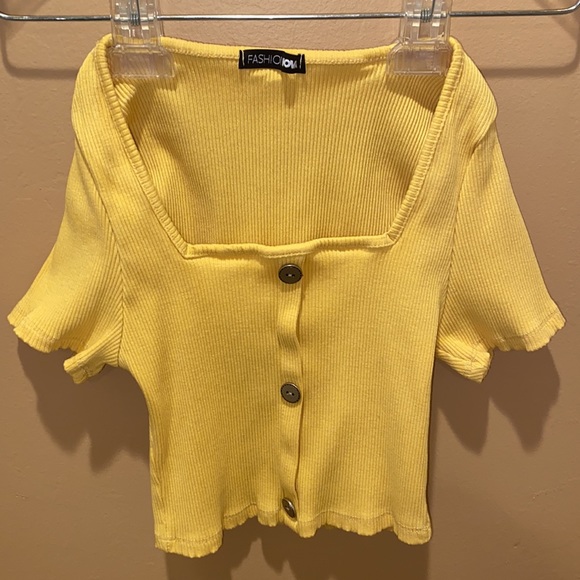 FASHION NOVA Loosen Up My Buttons Skirt Set - Honey Yellow - Picture 3 of 6